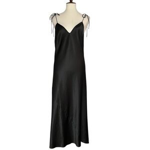 Victoria's Secret Black Satin Silk Slip Dress